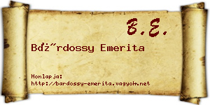 Bárdossy Emerita névjegykártya